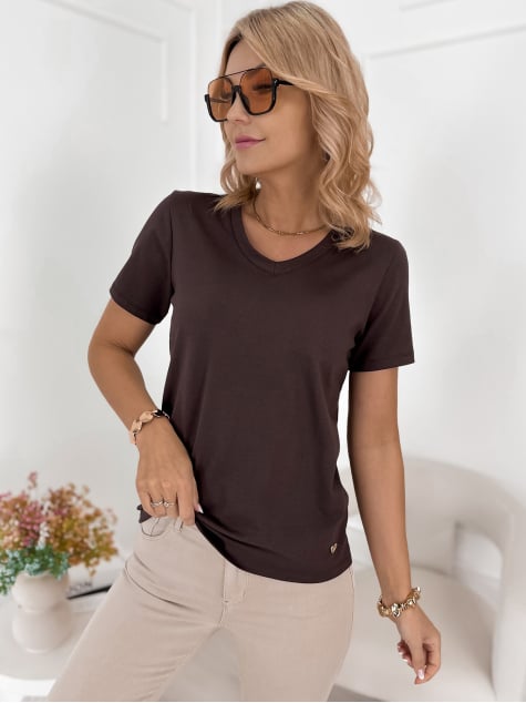 BLUZKA SERENITY CIEMNOBRĄZOWA