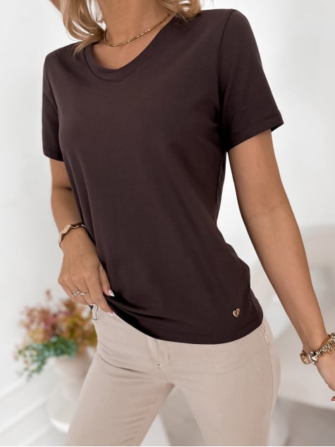 BLUZKA SERENITY CIEMNOBRĄZOWA