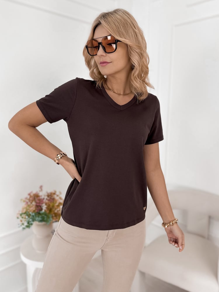 BLUZKA SERENITY CIEMNOBRĄZOWA