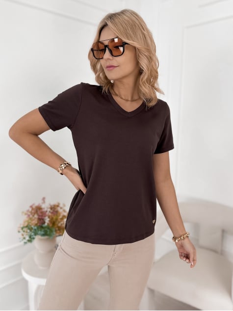 BLUZKA SERENITY CIEMNOBRĄZOWA