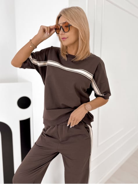 KOMPLET SANTIAGO CIEMNOBRĄZOWY