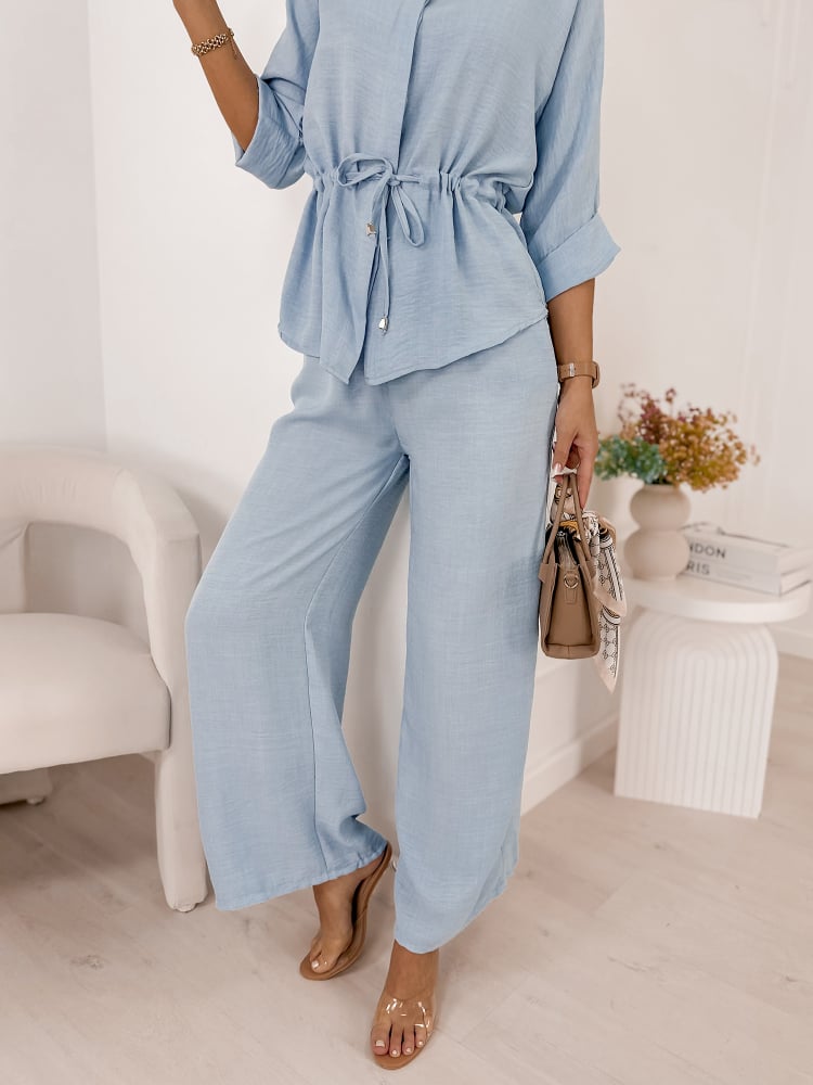 KOMPLET AMARANTE BŁĘKITNY