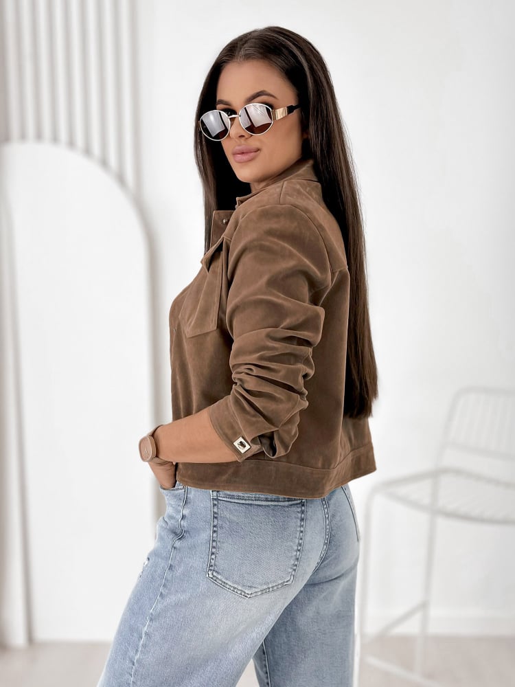 KURTKA ZAMSZOWA MONTEVERDI BRĄZOWA