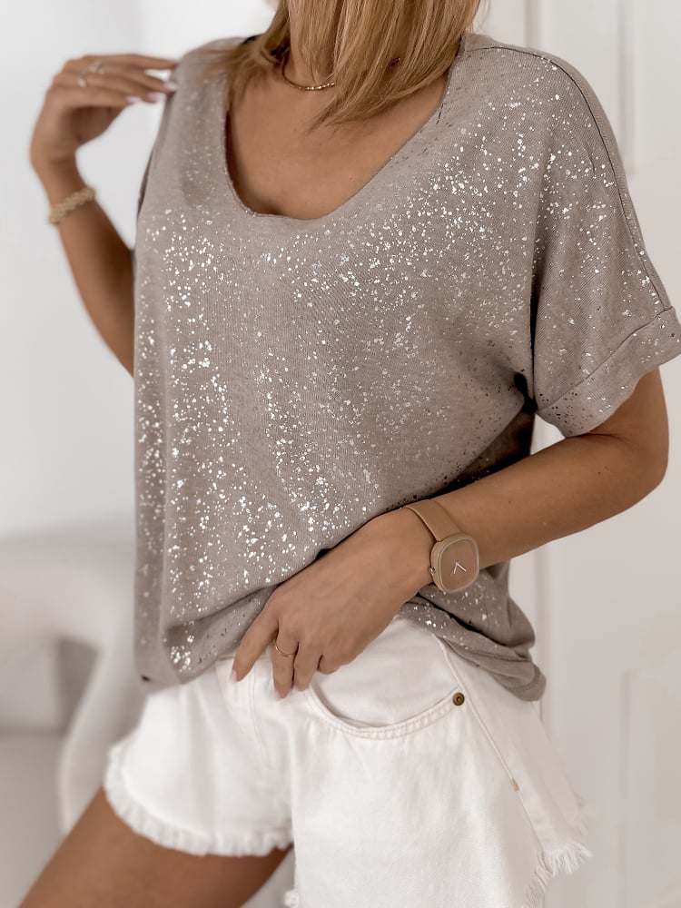 BLUZKA ANTIGA CIEMNOBEŻOWA