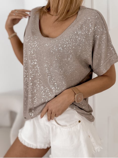 BLUZKA ANTIGA CIEMNOBEŻOWA