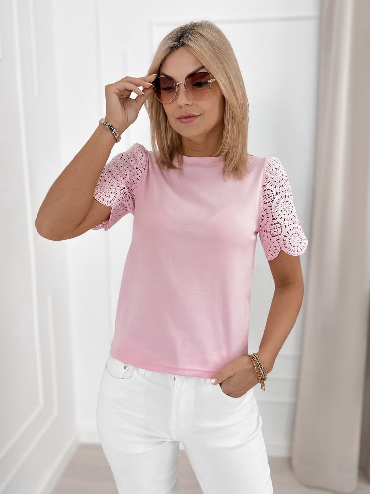 BLUZKA ELIO PUDROWY RÓŻ