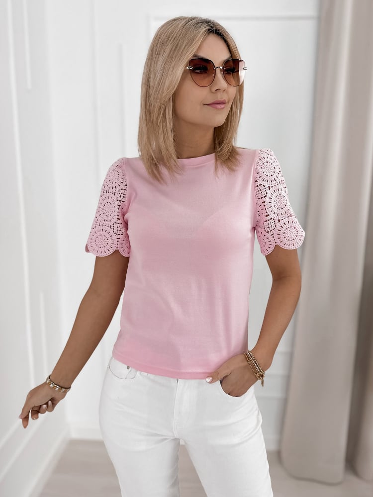 BLUZKA ELIO PUDROWY RÓŻ