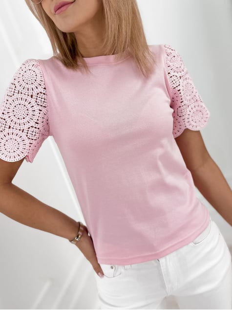 BLUZKA ELIO PUDROWY RÓŻ