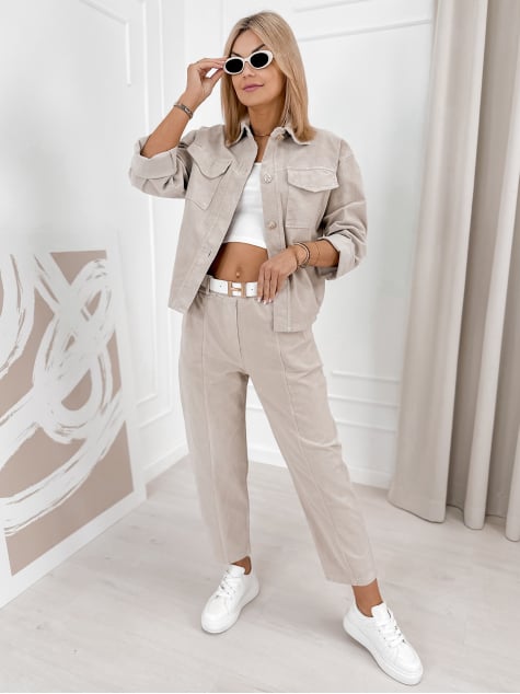 KOMPLET SZTRUKSOWY KARENIA CIEMNOBEŻOWY