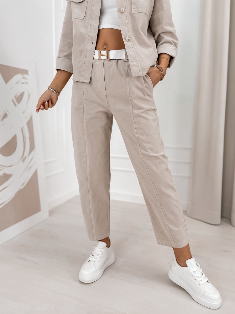 KOMPLET SZTRUKSOWY KARENIA CIEMNOBEŻOWY