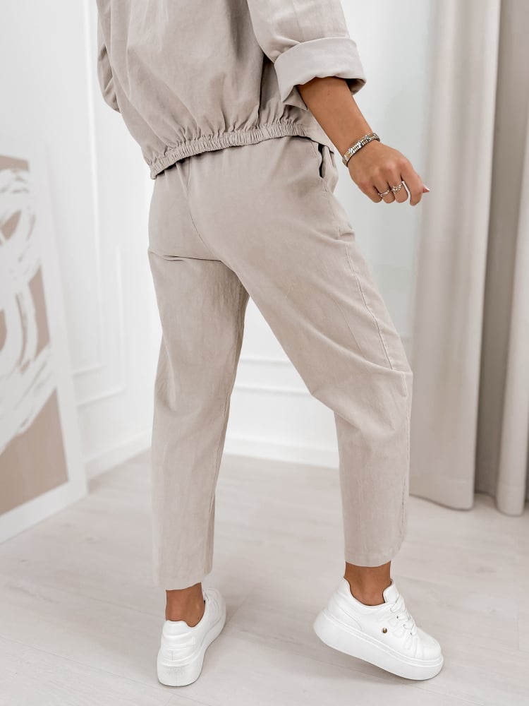 KOMPLET SZTRUKSOWY KARENIA CIEMNOBEŻOWY