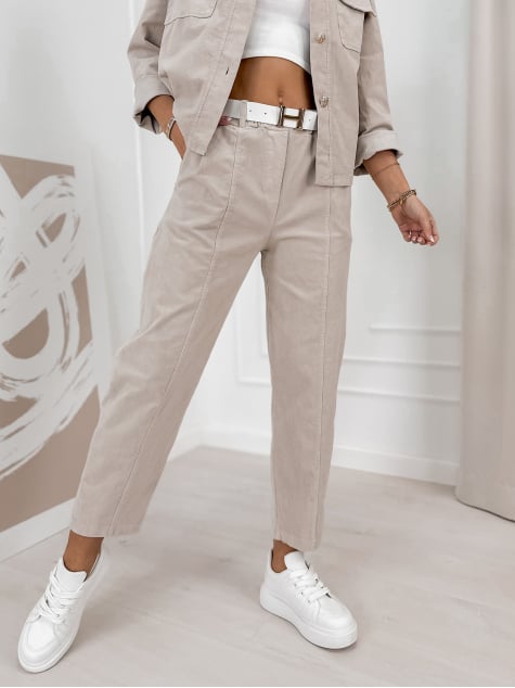 KOMPLET SZTRUKSOWY KARENIA CIEMNOBEŻOWY