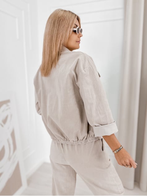 KOMPLET SZTRUKSOWY KARENIA CIEMNOBEŻOWY