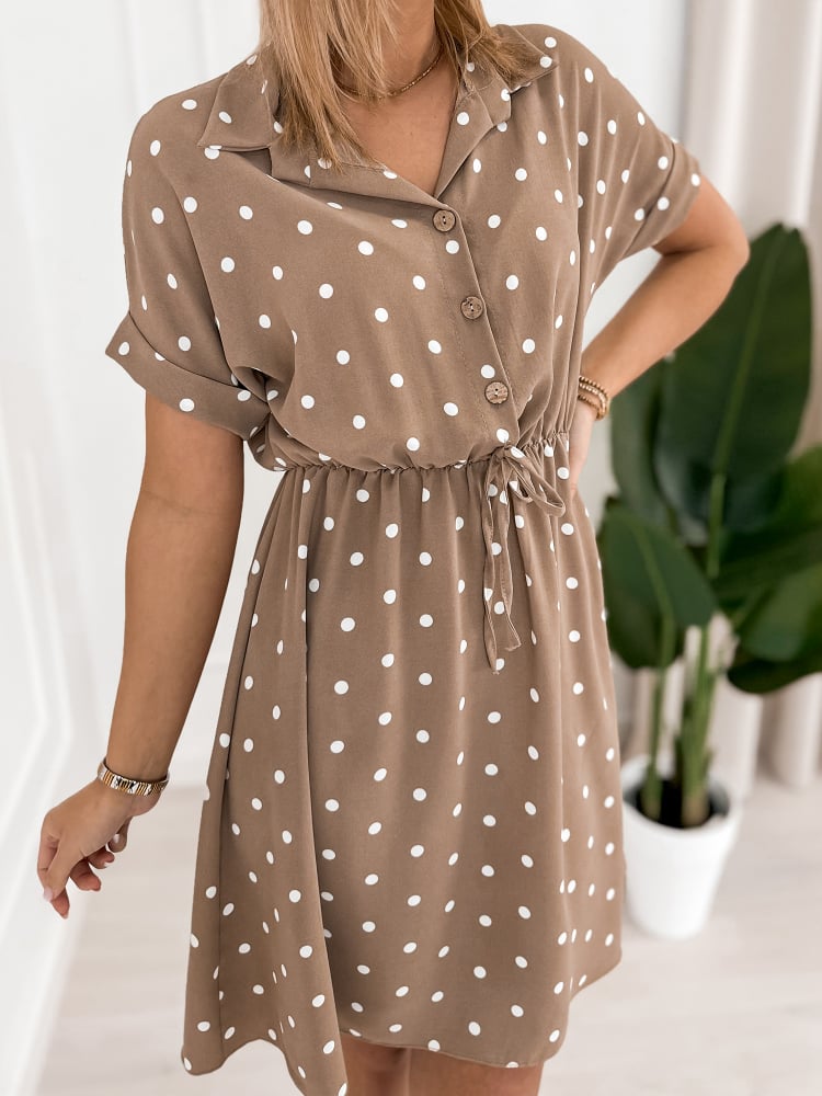 SUKIENKA VALERIA CIEMNOBEŻOWA