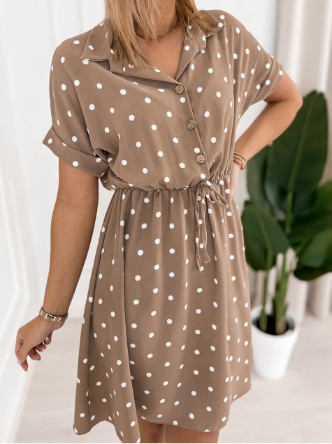 SUKIENKA VALERIA CIEMNOBEŻOWA