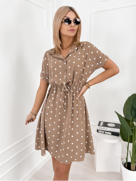 SUKIENKA VALERIA CIEMNOBEŻOWA