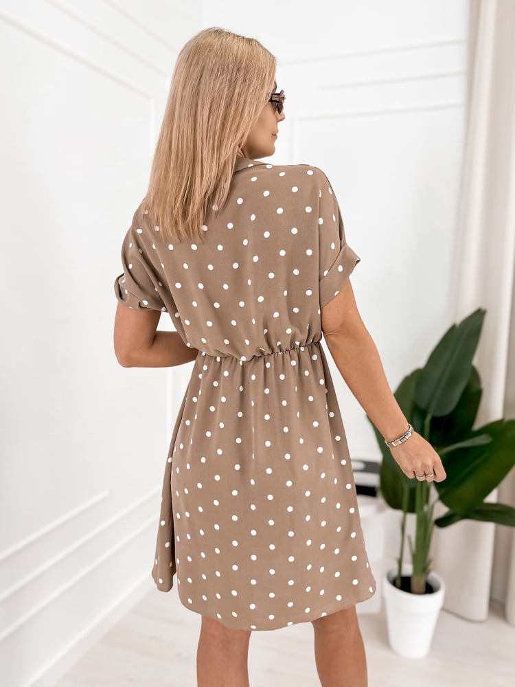 SUKIENKA VALERIA CIEMNOBEŻOWA