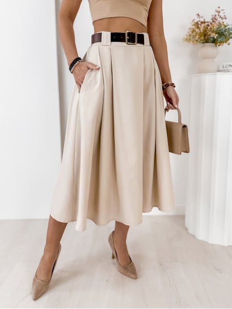 SPÓDNICA ELVIRA BEŻOWA