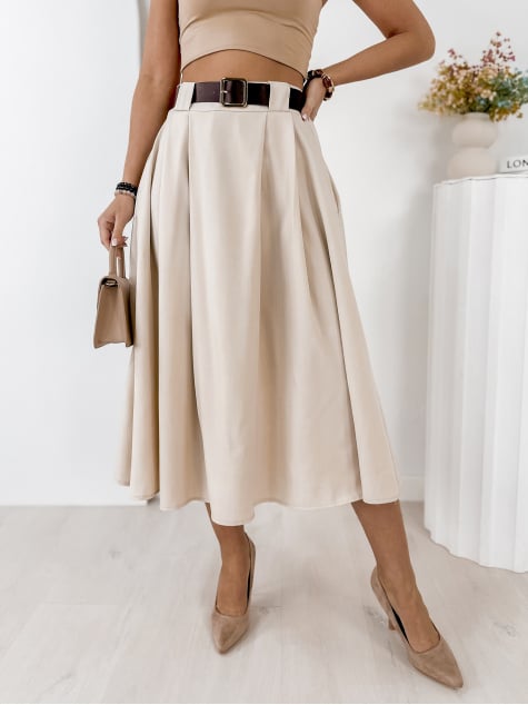 SPÓDNICA ELVIRA BEŻOWA