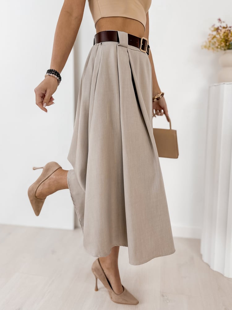 SPÓDNICA ELVIRA CIEMNOBEŻOWA