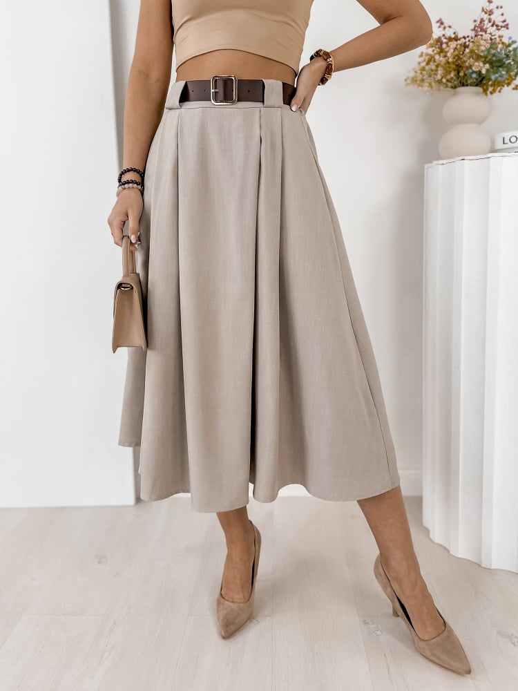 SPÓDNICA ELVIRA CIEMNOBEŻOWA