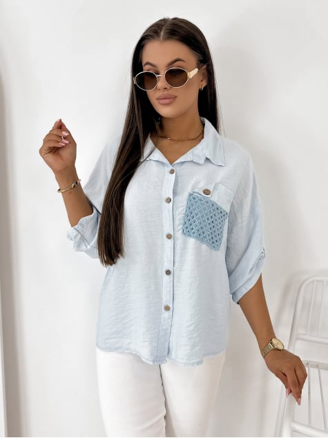 KOSZULA TOMASSO BŁĘKITNA