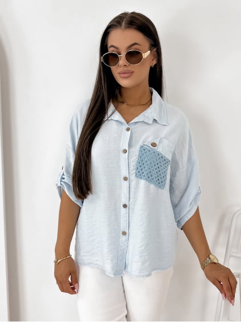 KOSZULA TOMASSO BŁĘKITNA