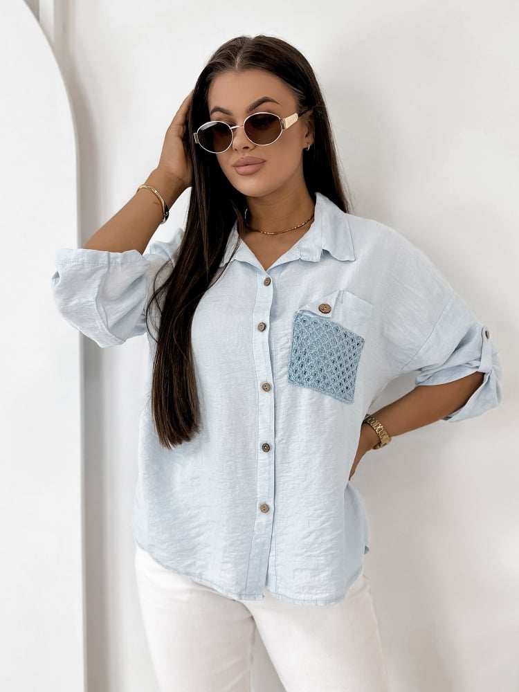 KOSZULA TOMASSO BŁĘKITNA