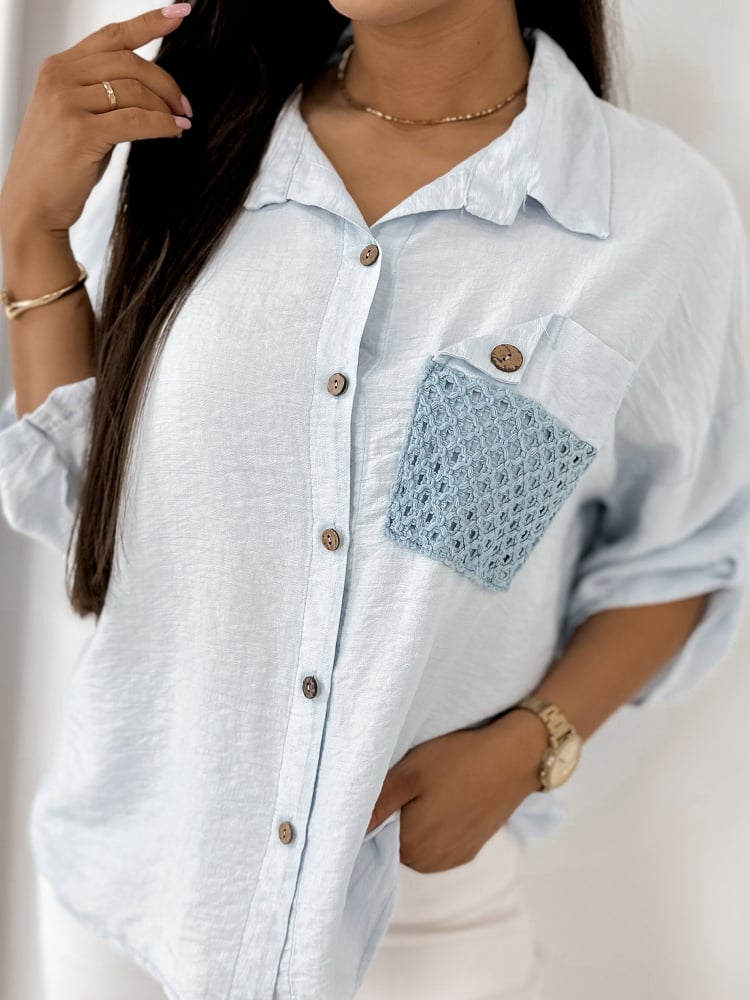 KOSZULA TOMASSO BŁĘKITNA