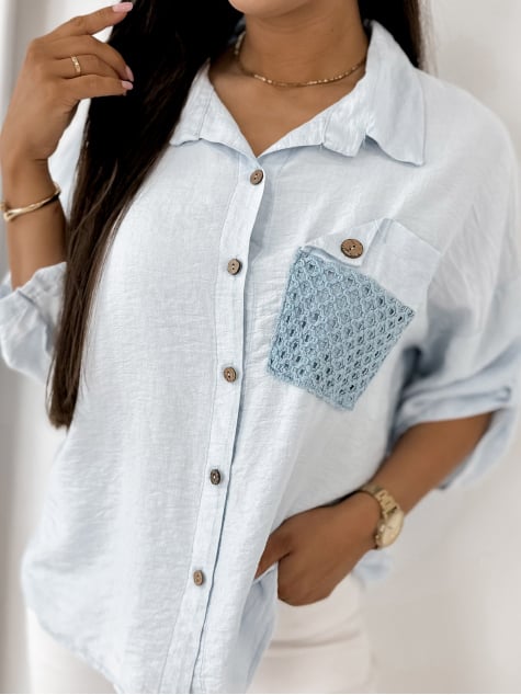 KOSZULA TOMASSO BŁĘKITNA