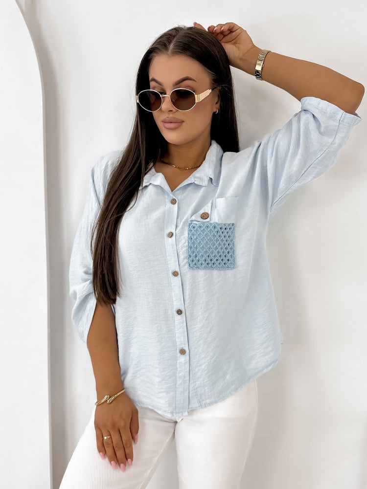 KOSZULA TOMASSO BŁĘKITNA