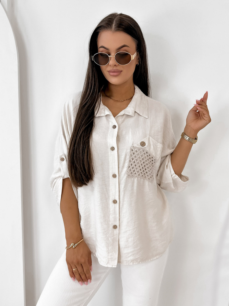 KOSZULA TOMASSO BEŻOWA