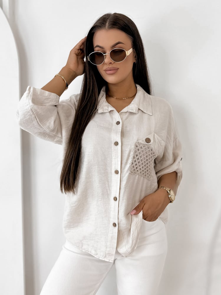 KOSZULA TOMASSO BEŻOWA