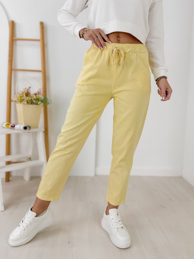 SPODNIE ARMANE ŻÓŁTE