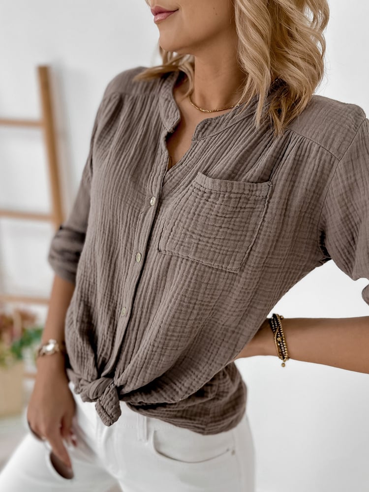 KOSZULA YANNE CIEMNOBEŻOWA