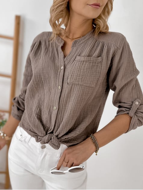 KOSZULA YANNE CIEMNOBEŻOWA