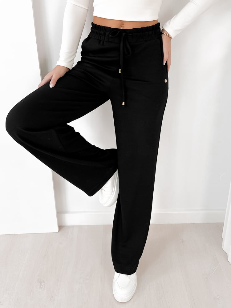 SPODNIE PALAZZO CZARNE