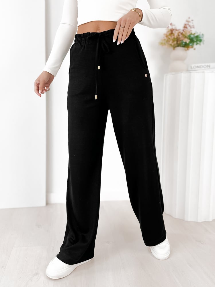 SPODNIE PALAZZO CZARNE