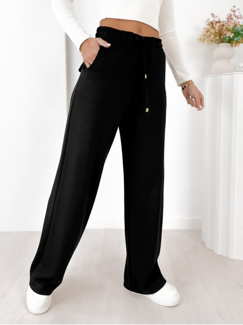 SPODNIE PALAZZO CZARNE