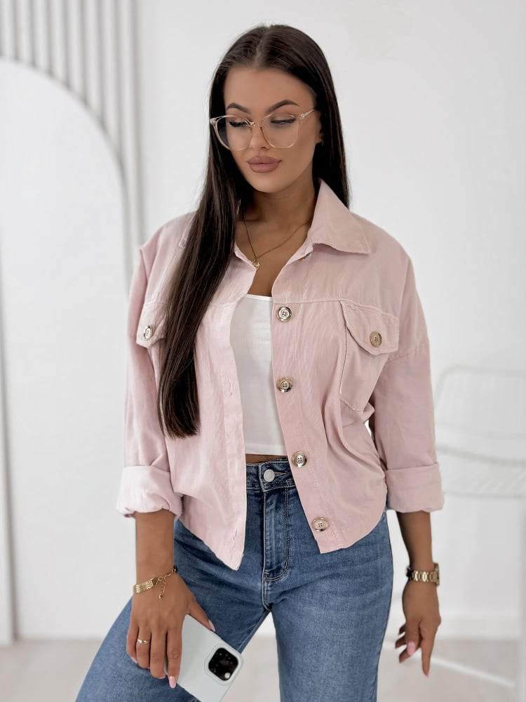 KURTKA SZTRUKSOWA GERALDINE PUDROWY RÓŻ