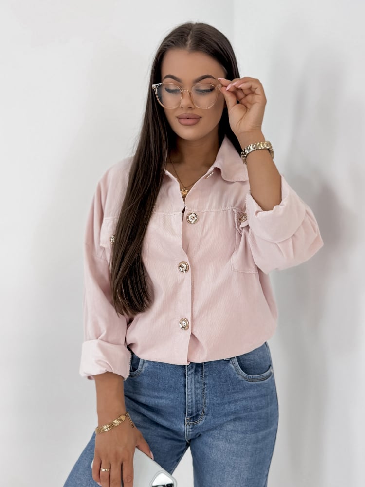 KURTKA SZTRUKSOWA GERALDINE PUDROWY RÓŻ