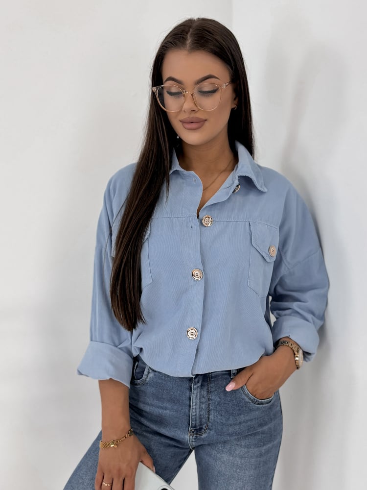 KURTKA SZTRUKSOWA GERALDINE BŁĘKITNA