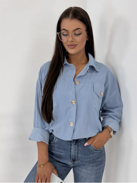 KURTKA SZTRUKSOWA GERALDINE BŁĘKITNA