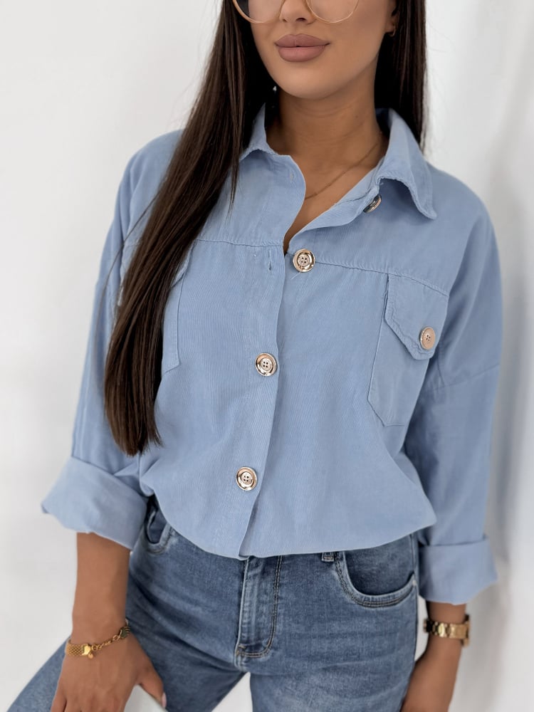 KURTKA SZTRUKSOWA GERALDINE BŁĘKITNA