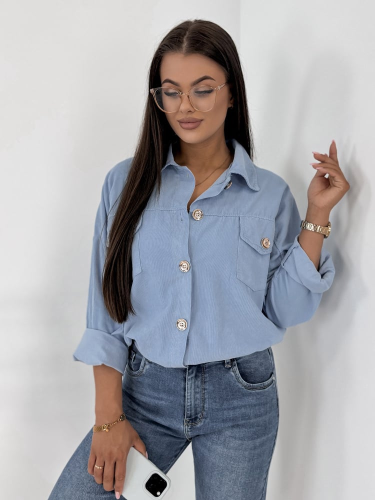 KURTKA SZTRUKSOWA GERALDINE BŁĘKITNA