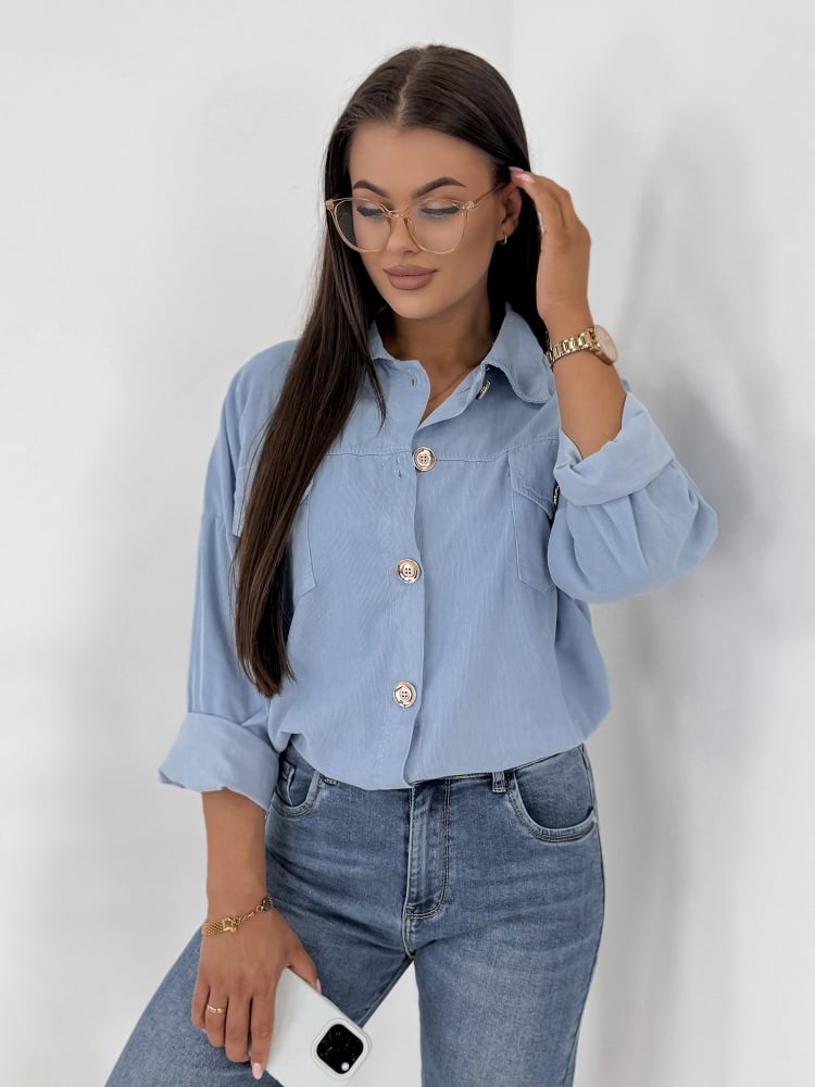 KURTKA SZTRUKSOWA GERALDINE BŁĘKITNA