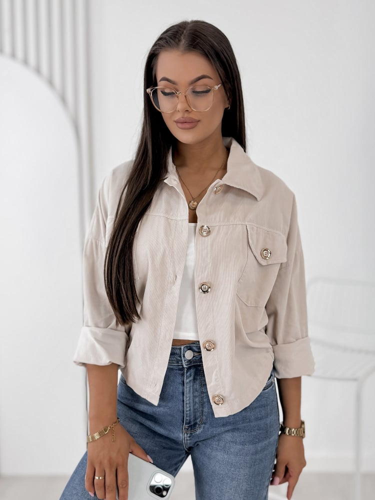 KURTKA SZTRUKSOWA GERALDINE BEŻOWA