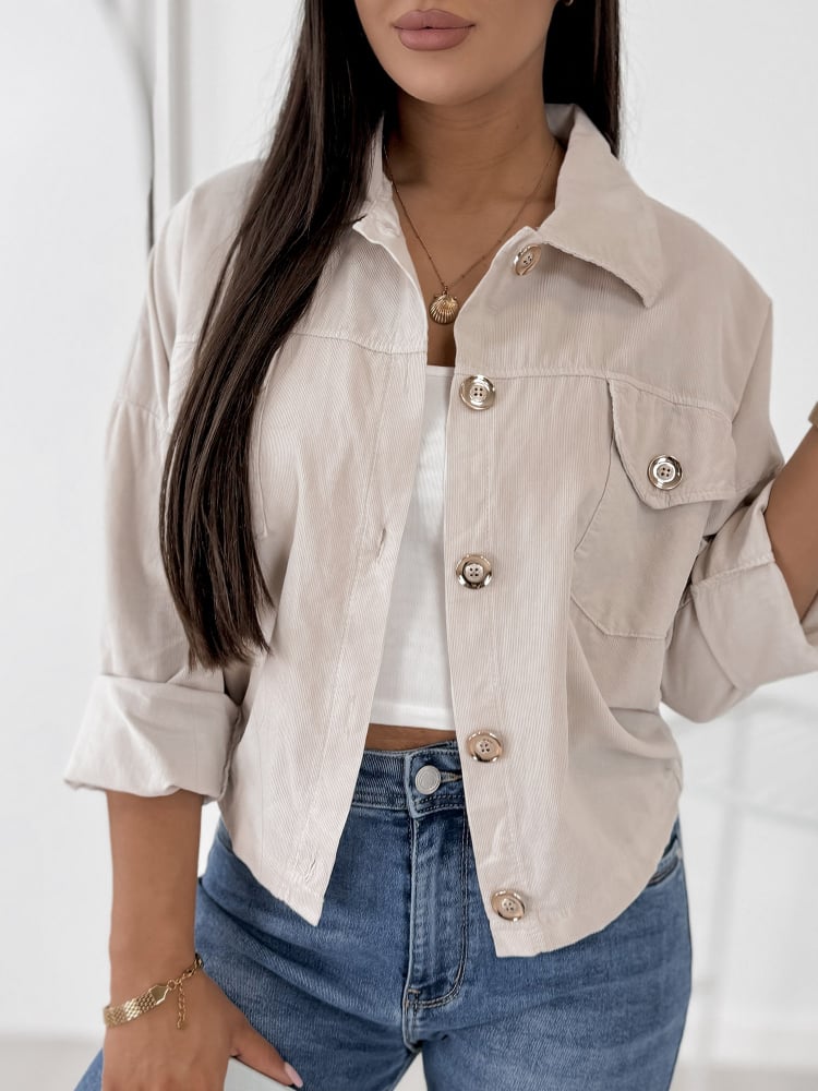 KURTKA SZTRUKSOWA GERALDINE BEŻOWA