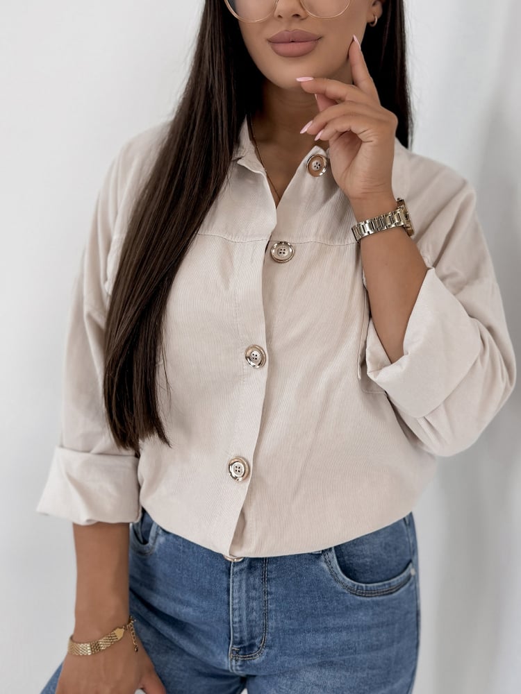 KURTKA SZTRUKSOWA GERALDINE BEŻOWA