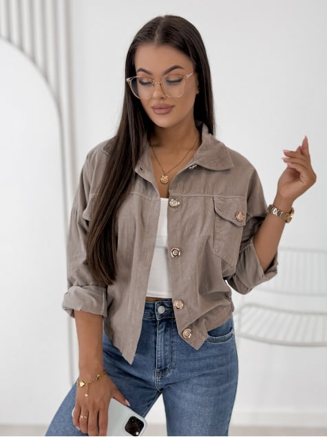 KURTKA SZTRUKSOWA GERALDINE CIEMNOBEŻOWA